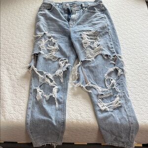 American Eagle Outfitters Light Blue Distressed Jeans